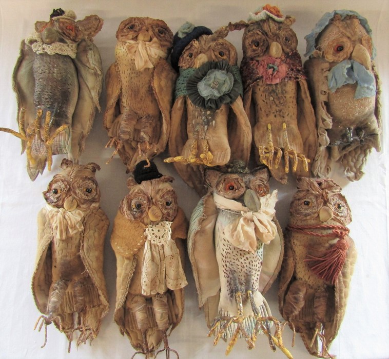 9 Daria Sikora OOAK handmade owls (primitive dolls)