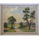 Clive Browne (1901-1991) framed oil on canvas 'Near Beelsby' June 1973 58.5 cm x 48 cm (size