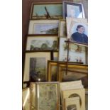 Selection of framed prints including Lionel Edwards, oil on canvas depicting sailing boats, new