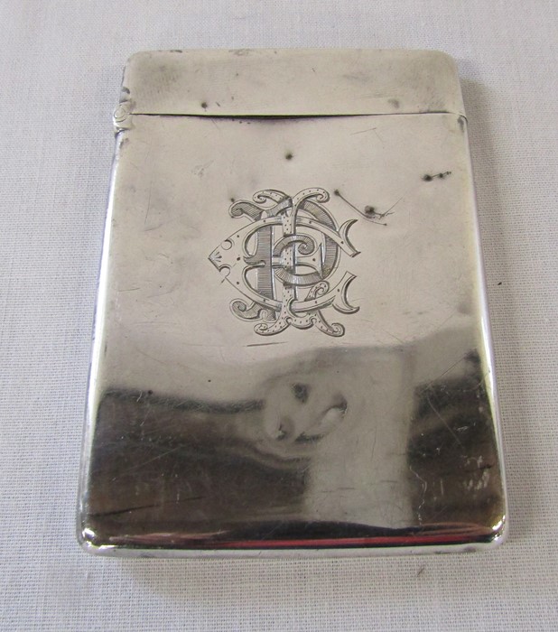 Victorian silver card case Birmingham 1885 6.5 cm x 9.5 cm weight 1.98 ozt