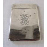 Victorian silver card case Birmingham 1885 6.5 cm x 9.5 cm weight 1.98 ozt