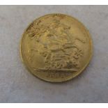 22ct gold full sovereign Queen Victoria Jubilee 1892
