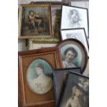 Selection of framed photographic / art portraits