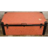 Old metal trunk 90cm by 48cm by 33cm