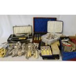 Quantity of silver plated cutlery, some cased