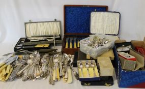 Quantity of silver plated cutlery, some cased