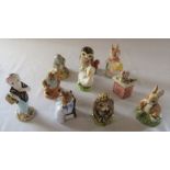 Beswick Beatrix Potter figures from the 1980s - Old Mr Pricklepin 1983, Cottontail 1985, Susan 1983,