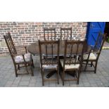 Round extendable dining room table & 6 Ercol dining chairs