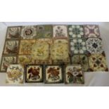 Approximately 24 Victorian and later tiles including Minton