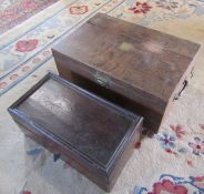 2 wooden boxes 53 cm x 35 cm x 23.5 cm & 43 cm x 22.5 cm x 19 cm