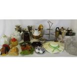 Sel. mixed ceramics, glass dressing table set, Bosson wall plaques etc. (2 boxes)