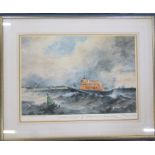 Framed limited edition print -  Humber Lifeboat off Spurn Point signed in pencil by the artist
