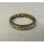 15ct gold full eternity ring with paste stones size O/P weight 2.2 g