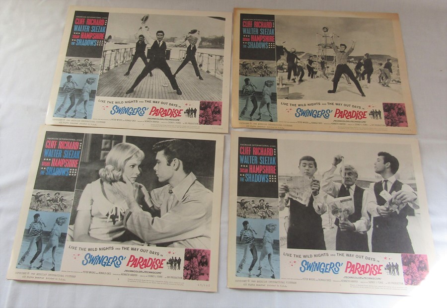 4 vintage Cliff Richard film posters relating to Swingers' Paradise c.1963 35.5 cm x 28 cm