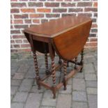 Drop leaf table with barley twist legs