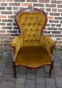 Reproduction Victorian button back chair