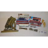 Jouef SNCF locomotive, various rolling stock, quantity of Hornby Dublo track & a foot bridge