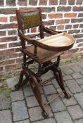 Child's Victorian metamorphic high chair H 93 cm