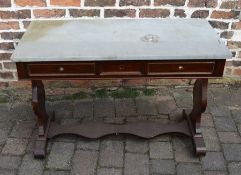 Victorian wash stand with marble top & glass knobs (needing to be reattached) L 106 cm D 49 cm