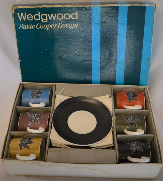 Wedgwood Susie Cooper designed Harlequin boxed coffee can set