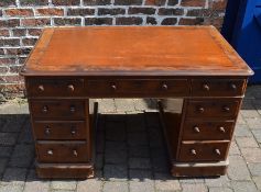 Victorian mahogany twin pedestal desk 122 cm x 76 cm