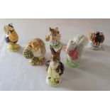 Beswick Beatrix Potter mainly undated figurines - Sally Henny Penny, Mrs Tittlemouse, Appley Dapply,