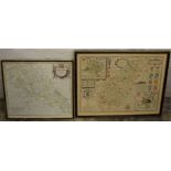 Framed map of Northamptonshire by R Morden & another