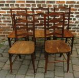 5 ladder back chairs with spade feet