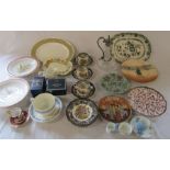 Various ceramics inc Wedgwood, Palissy game series, Royal Worcester and Royal Doulton