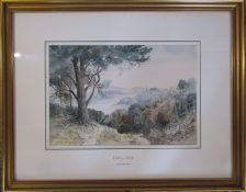 Framed watercolour by Lincolnshire artist John Brookes entitled 'Valley Mist Nth Yorkshire' 57 cm