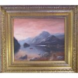 Gilt framed oil on board landscape by John Trickett 44.5 cm x 40 cm (size including frame)