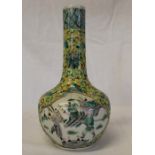 19th century (or earlier) Chinese Famille Verte vase depicting warriors h 20cm