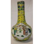 19th century (or earlier) Chinese Famille Verte vase depicting scholars h 20cm (chip to base)