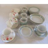 Wedgwood 'Aztec' part dinner service and Royal Vale poppy pattern part tea service