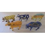 5 Cow Parade ceramic figures
