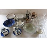Various ceramics and glassware inc Chris Aston studio pottery bowl, Johnson Bros, Denby and King