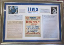 Framed Elvis tribute 88 cm x 62 cm & Elvis Special annual 1964