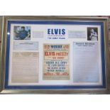 Framed Elvis tribute 88 cm x 62 cm & Elvis Special annual 1964