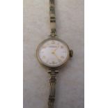 Ladies 9ct gold Vertex wrist watch and strap total weight 14.5 g (inscribed on back)