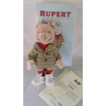 Steiff Rupert Podgy Pig limited edition 302/1500 H 31 cm complete with box and certificate