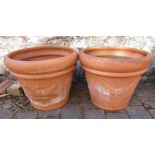 Pair of large terracotta planters H 40 cm