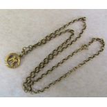 9ct gold necklace with 9ct gold 'M' intial pendant weight 5.4 g