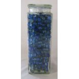 Large Kilner jar containing blue marbles  31.5 cm