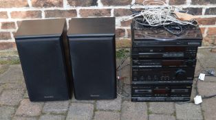 Technics music system inc CD player, stereo tuner, cassette deck, turntable and amplifier