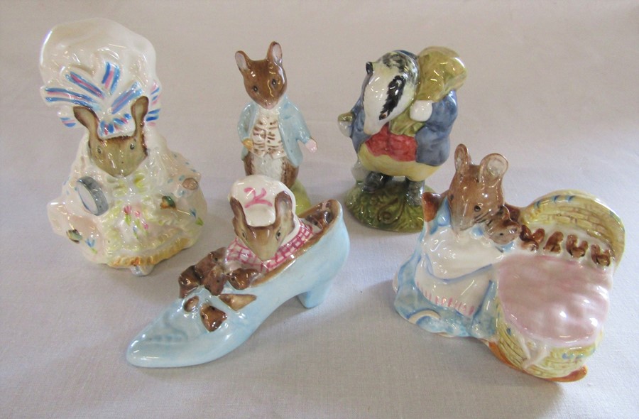 Set of 5 Beswick Frederick Warne & Co 1950s Beatrix Potter figurines - Tiny Town-mouse 1954, Tommy