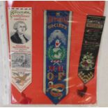 3 silk bookmarks, Independence of America (Cash), Birthday Wishes (Stevens) & Juvenile Society