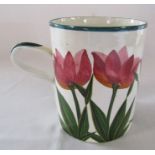 Wemyss ware oversized tankard / mug tulip pattern H 14 cm