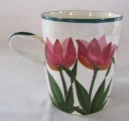 Wemyss ware oversized tankard / mug tulip pattern H 14 cm