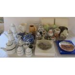 Various ceramics inc Sylvac, Christopher Stuart and Ringtons etc (2 boxes)