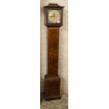 Grand daughter clock with burr walnut veneer Ht 145cm